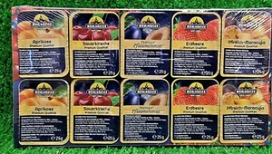 18€/kg) 3x PROBIERPACKUNG Mühlhäuser Konfitüre 10X25g Packung 5 Sorten Versand0€ - Bild 1 von 1