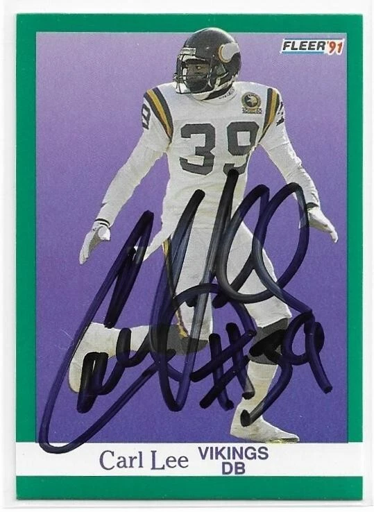 CARL LEE Autographed Signed 1991 Fleer Football card #285 Minnesota Vikings - Image 1 of 1