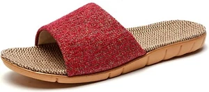 Linen Sandals (Slippers) Women Summer Indoor Home Household Lightweight - Picture 1 of 7