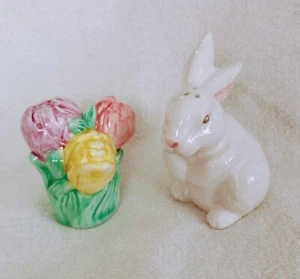 Ostern Salz und Pfefferstreuer, Hase und Blumen - Bild 1 von 5