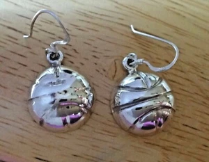 Sterling Silver 16mm Basketball Ball on 15mm wire Earrings - Picture 1 of 4