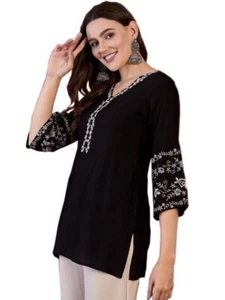 Kurti für Damen | Indische Damen Tuniken Tops | Viskose Top mit 3/4 Designer - Bild 1 von 6