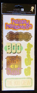 Studio g 7pc Cardstock Halloween Stickers Trick Treat Spooky Boo Crew Beware! ++ - Picture 1 of 1
