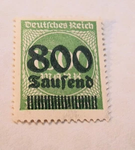 Vintage Deutsches Reich German Empire 1923 Stamps overprint 800 on 1000 Mark - Picture 1 of 2