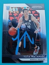 Yuta Watanabe Signed 2018-19 Panini Prizm Rookie Card Grizzlies/Nets/Suns ☀️ COA