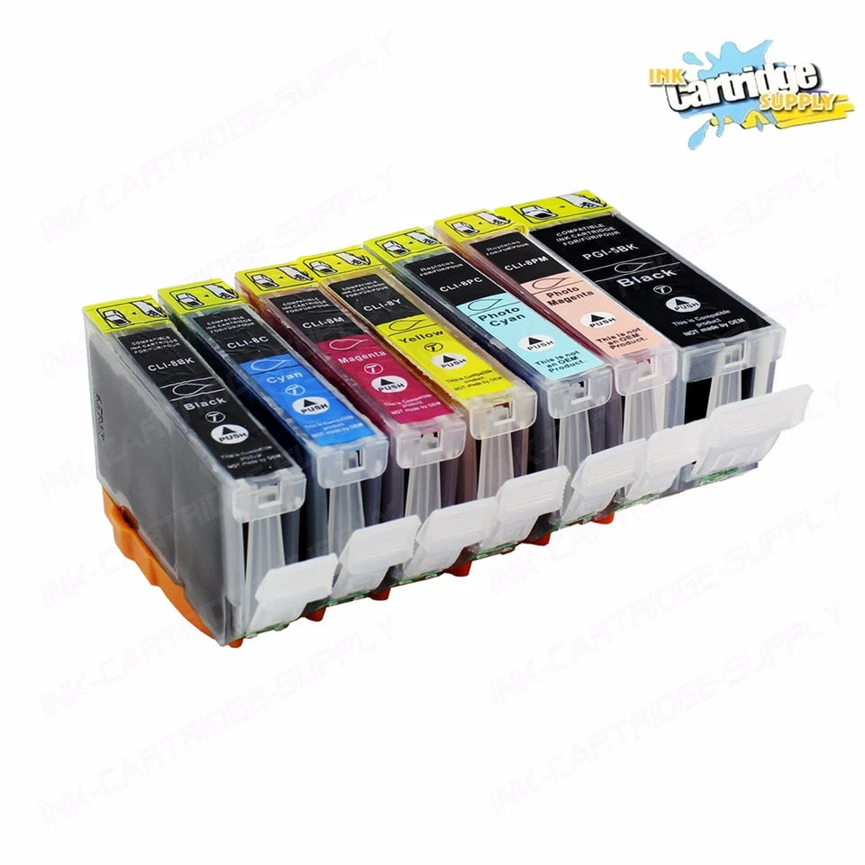 7 Pack PGI5 PGI-5 CLI8  CLI-8 Ink For Canon Pixma  MP950 MP960 MP970 Printers - Image 1 of 1