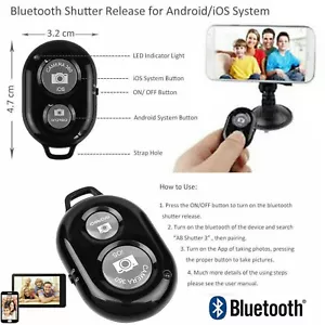 Bluetooth Remote Control Camera Selfie Shutter For iPhone 13 12 11 X 8 7 6 SE - Picture 1 of 4
