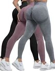 CHLEISURE 3 Stück Butt Lifting Leggings für Frauen, Fitnessstudio Training Scrunch Butt Neu
