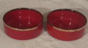 2 schöne Allzweckschalen rot mit Goldrand 7" - Bild 1 von 6