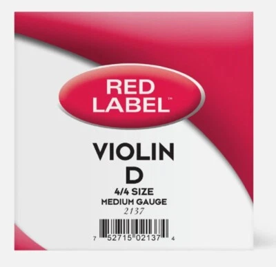 Single Violin D String 4/4 Medium 2137 D'Addario Red Label - Image 1 of 4
