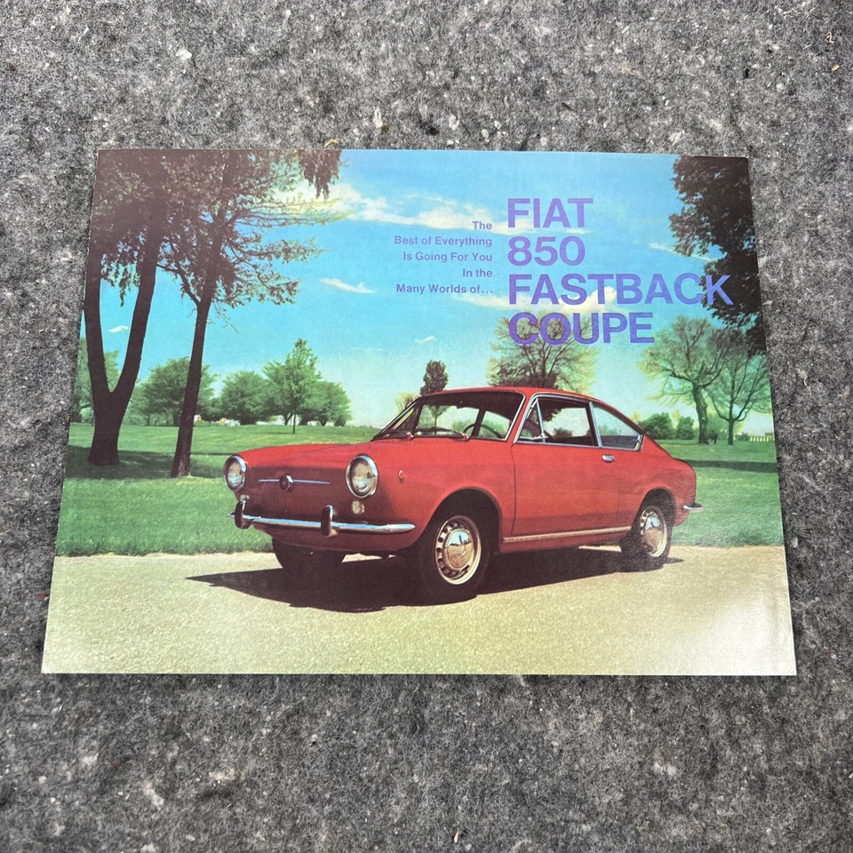 Fiat 850 Fastback 1967 1968 cupé carpeta folleto de venta de autos antiguos Foto 1 de 4