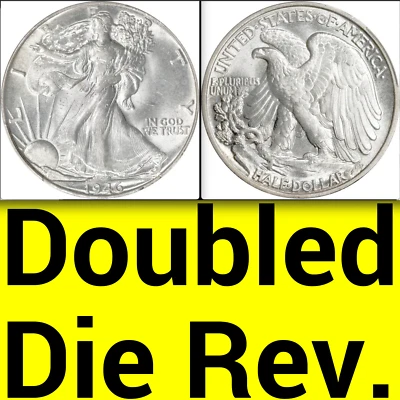 1946 PCGS MS61 Doubled Die Reverse Walking Liberty Half Dollar MAJOR KEY 50C DDR - Image 1 of 4
