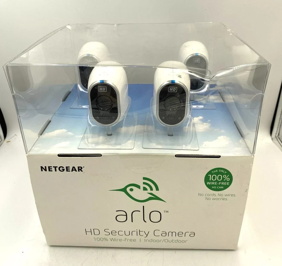NEW Netgear Arlo Wireless 4 Camera Security System w/Base Station VMS3430-100NAS - Image 1 of 1