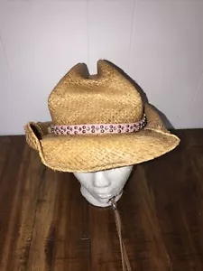 ENMON Accessoires Damen Strand Cowboy Hut 100% Naturfaser Gr. M Lederband - Bild 1 von 16