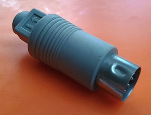 Grey 5 Pin DIN Male to PS/2 Female Keyboard Plug Adapter Socket - Picture 1 of 3