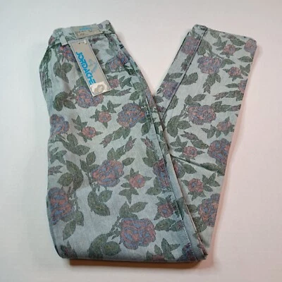 Vintage Jordache Jeans Women's 7 Floral Print Cotton Straight Leg High Waisted - Image 1 of 4