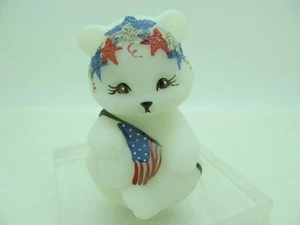 ORSO SEDUTO PATRIOTTICO FENTON 4 LUGLIO SERIE 4 DIPINTO A MANO con FRIT D. BARBOUR *C - Foto 1 di 12