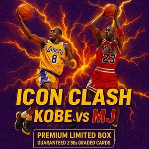 Icons Clash Kobe Vs MJ Guaranteed 2 90s Graded Card Premium Limited Box Only 10 - Picture 1 of 2