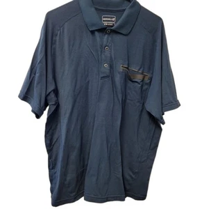 Merrell Herren 2XL Kurzarm Polo Blau Taschen Druckknöpfe 97% Polyester 3% Elasthan - Bild 1 von 4