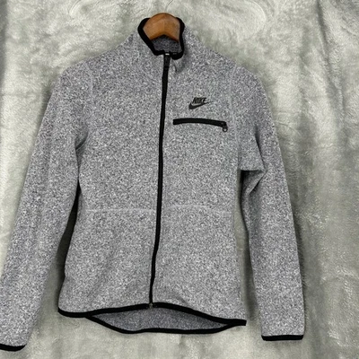 Nike Summit вязаный флис полный молнии куртка вересковый серый черный женский размер маленький - Изображение 1 из 4