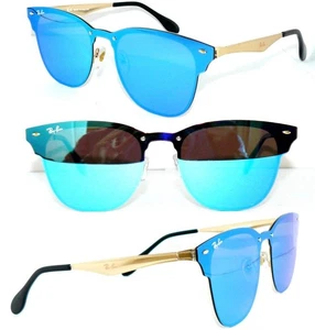 Ray Ban GAFAS DE SOL ORO MARRÓN ESPEJO RB 3576 CLUBMASTER GAFAS BLAZE 3016 ESTUCHE - Imagen 1 de 7