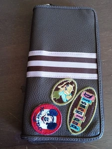 Disneyland early 2000s Y2K Zip Wallet with Tinkerbell - Mickey patches. - Picture 1 of 5