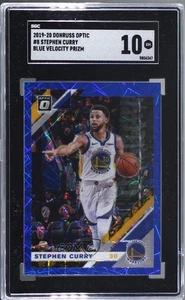 2019-20 Panini Donruss Optic Blue Velocity Prizm Stephen Curry #8 SGC 10 GEM - Picture 1 of 3