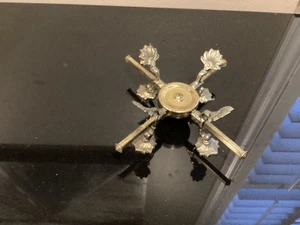 Vintage Messing Andrea von Sadek Pfannenuntersetzer mit Fuß erweiterbar goldfarben Messing - Bild 1 von 4