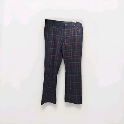 Pantalones de algodón a cuadros Ralph Lauren Lauren Jeans Co. para mujer talla 16 modernos rectos Foto 1 de 4