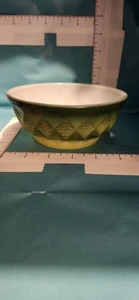 Vintage Fire-King Kimberly Diamond Schale - grün & gelb Milchglas Anker Hocki - Bild 1 von 8