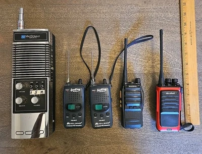 Lot Of 5 Walkie Talkies Midland Arcshell & More Radios used lot mixed See Pics  - Image 1 of 4