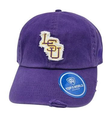 LSU Tigers Louisiana State Top-Of-The-World Distressed Style OSFM Hat Cap NEW  - Image 1 of 4