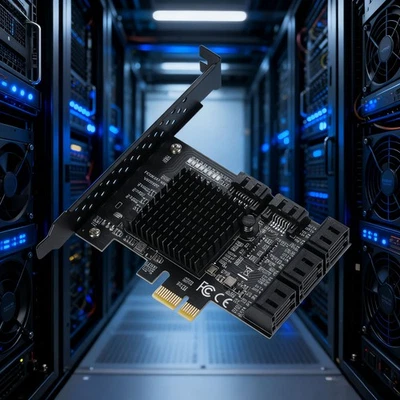 8-Port SATA 3.0 PCI Express Expansion Card PCI-E Controller 6G Adapter for HDDcD - Image 1 of 4