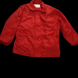 TOWNE FROM LONDON FOG Red Snap Front Lightweight Jacket Womens S Reg flaw pic - Picture 1 of 14