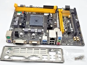 BIOSTAR A68MD PRO- FM2/FM2+ Micro ATX Motherboard + B/Plate & Mounting Screws x6 - Picture 1 of 6