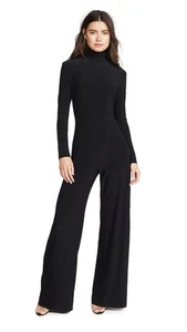Norma Kamali Long Sleeve Turtleneck Jumpsuit Black Women’s Size M KK329JPL072001 - Picture 1 of 6