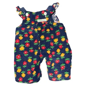 Vintage Coleco Cabbage Patch Kids Floral Overalls Jumper Romper Corduroy - Picture 1 of 2