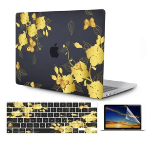 Funda rígida mate con base negra con flores para MacBook Pro Air11 12 13 14 15 16 - Imagen 1 de 10