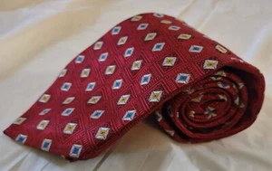 Robert Talbott Paul Simon Herrenkrawatte rot Rautenmuster handgenäht Seide USA EUC - Bild 1 von 9