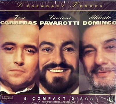 Legendary Tenors Pavarotti, Domingo, Carreras (1994, 5 CD Box Set) Eclipse Music Foto 1 de 2