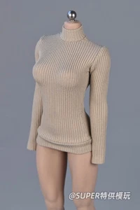 1/12 weiblicher Soldat enges sand dünnes gestreiftes Hemd geeignet für 6 Zoll Puppe - Bild 1 von 3