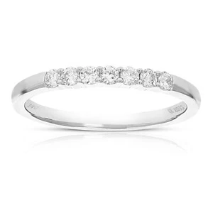 1/4 cttw Lab Created Diamond Wedding Band in 925 Sterling Silver Prong Size 7 - Picture 1 of 8