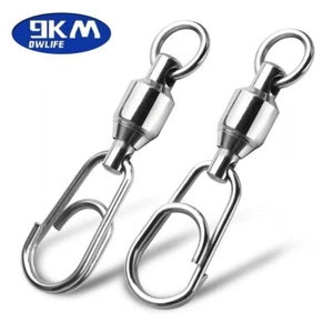 Ball Bearing Fishing Swivel Fast Snap Split Ring 33-220lb Quick Clip Connector - Picture 1 of 18