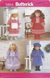 Butterick 5864 Coat, Hat, Dress, Capelet Historical Clothing 18" Dolls COMPLETE - Picture 1 of 4