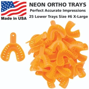 25 pcs Dental Impression Trays Orthodontic Perforated Disposable #6XL for Adult  - Picture 1 of 1