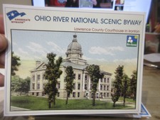 C Vintage Old OHIO Postcard Lawrence County Courthouse Ironton River Byway Park