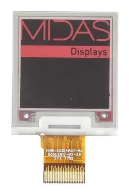 E-Paper Display Module 152 X152 Pixels 3.3V Black / Red On White Reflective Spi - Image 1 of 4