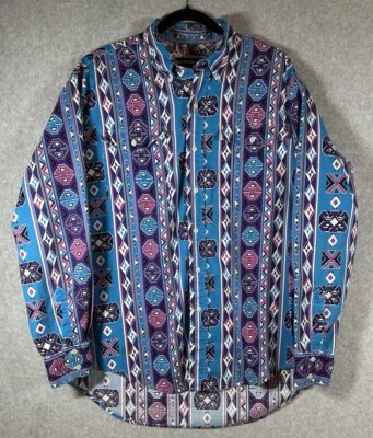 Camisa De Colección Serie Frontier Vaquera Azteca Occidental EE. UU. Para Hombres Talla XL Colores Brillantes Foto 1 de 4