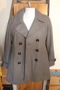 ANNE KLEIN MITTELGRÖSSE, GRAU 61% WOLLMISCHUNG JACKE ERBSENMANTEL WUNDERSCHÖN - Bild 1 von 5