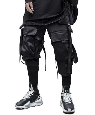 Niepce Streetwear 裤子 Techwear 哑光黑色男式 Tech Cyberpunk 慢跑裤 — 第 1/4 张图片
